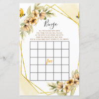 Bee Botanical Watercolor Bingo Game