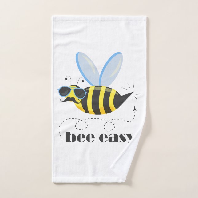 Bee caractère avec mustache lunettes de soleil Bee (Serviette à main)