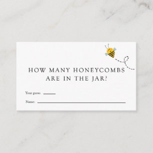 Bee Combien de Honeycombs Baby shower carte de jeu