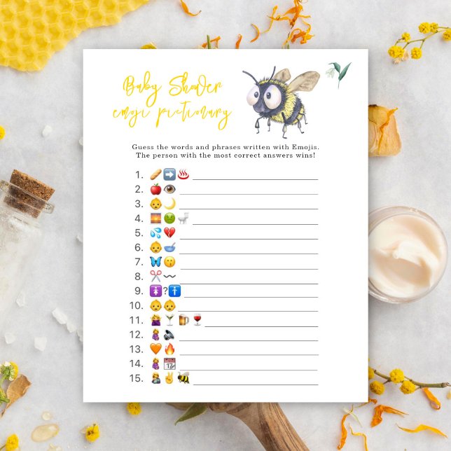 Bee - Emoji jeu d'images baby shower (Créateur téléchargé)