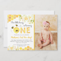 Bee First 1st Photo Invitations fête d'anniversair