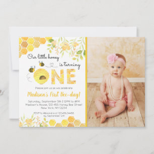Bee First 1st Photo Invitations fête d'anniversair