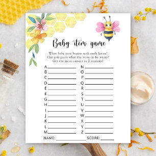 Bee floral - Baby Item Jeu. Jeu baby shower