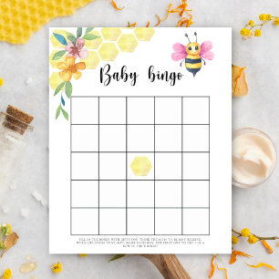 Bee floral - Baby shower bingo