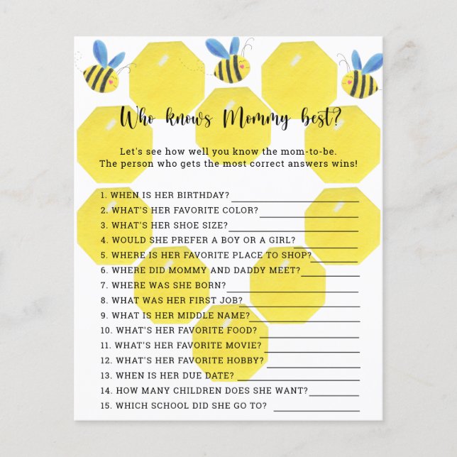 Bee floral - Qui connaît maman mieux (Devant)