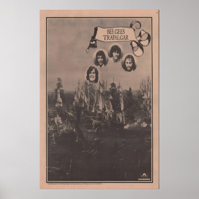 BEE GEES - Affiche 1969 originale NME - Trafalgar (Devant)