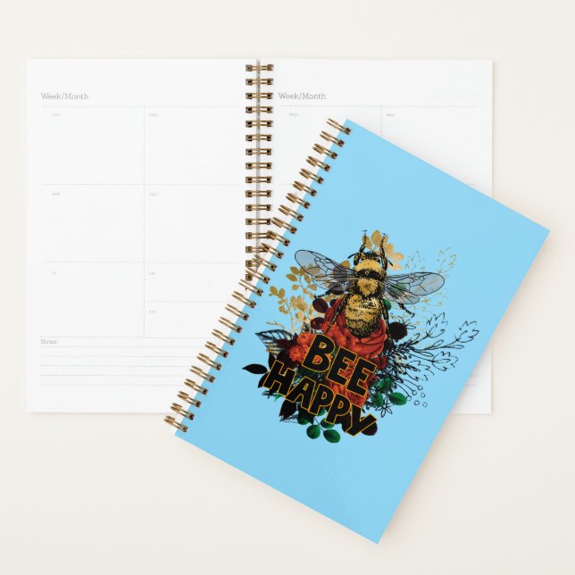 Bee Happy Abee colorée et Fleurs (Devant avec enveloppe)