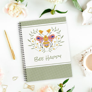 Bee Happy Folk Art Bumble Bee Carnet