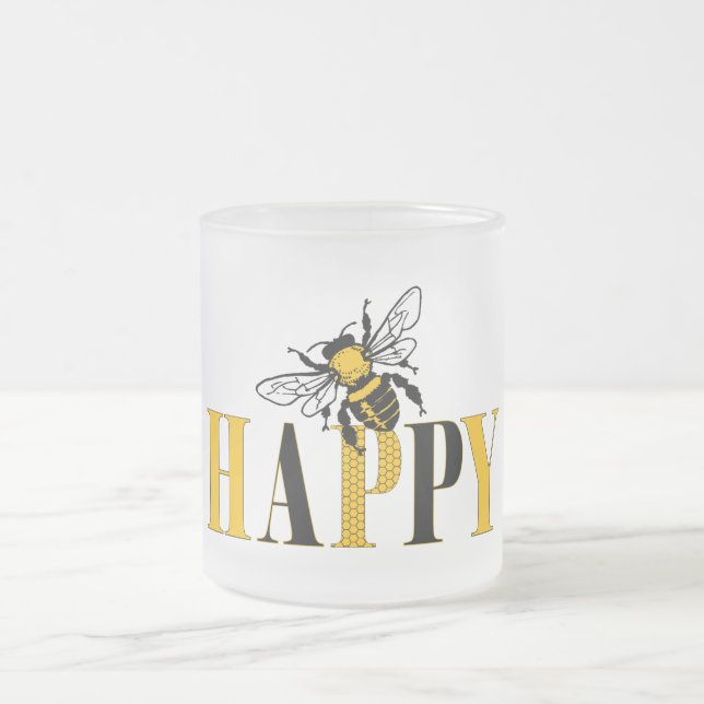 Bee Happy Frosted Mug (Centre)