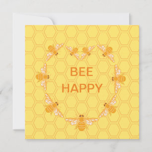 Bee Happy miel abeilles sur nid d'abeille jaune