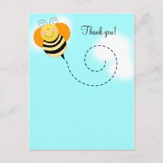 Bee Hop Bumble Bee Flat Carte de remerciements 4x5