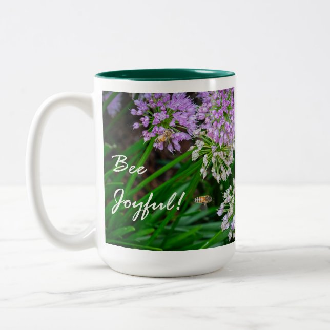 Bee Joyful Mug - Jolie Bees & Blooms Design (Gauche)