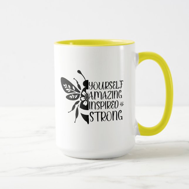 bee kind bee positive motivant céramique 15oz mug (Droite)