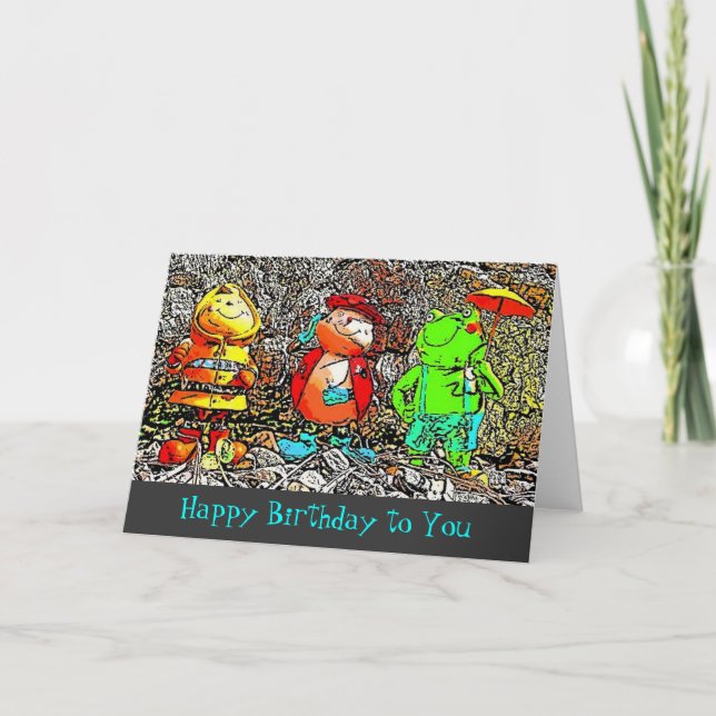 Bee Ladybird et Frog Carte d'anniversaire (Devant)