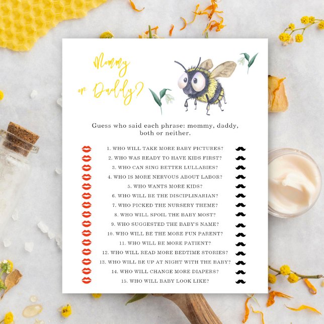 Bee - maman ou papa jeu de baby shower (Créateur téléchargé)