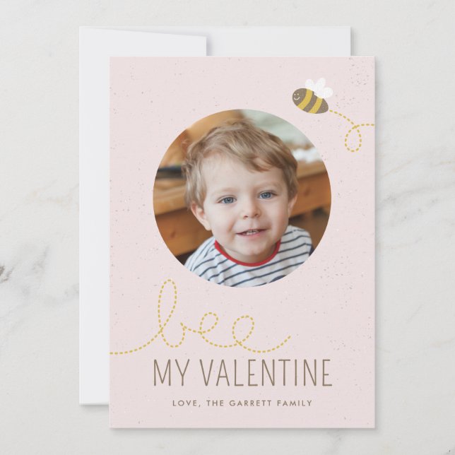 Bee My Valentine Carte photo de vacances pour enfa (Devant)