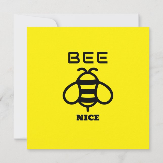 Bee Nice with Yellow Background Design (Devant)
