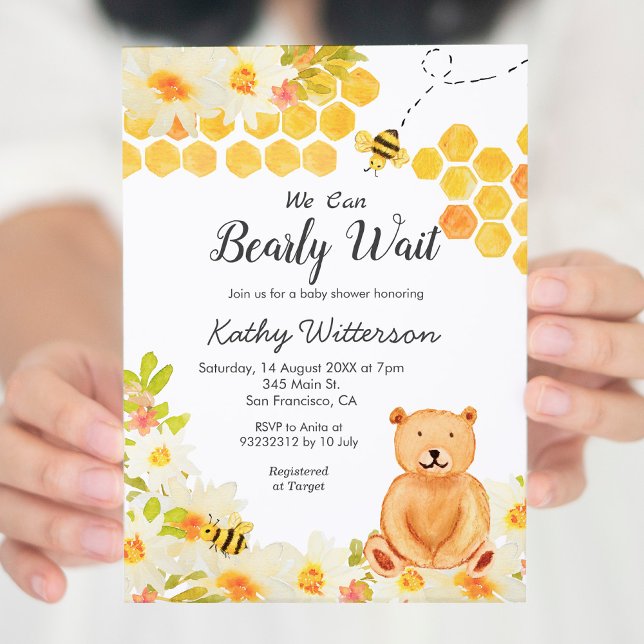 Bee Nous pouvons attendre baby shower Invitation (Créateur téléchargé)