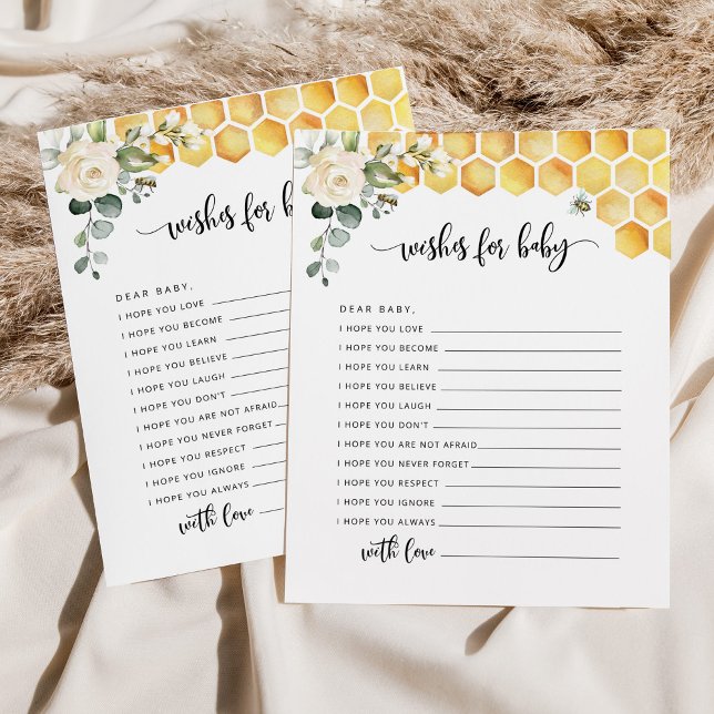 Bee souhaite une carte bébé. Petite abeille douce  (Créateur téléchargé)