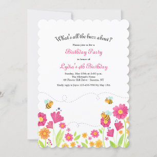 Bee Spring Invitation de fête d'anniversaire
