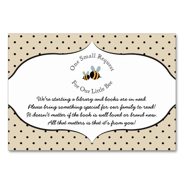 Bee thème - Demande de réservation carte Baby show (Devant)