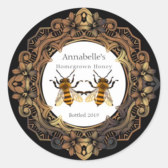 Bee Twins Rococo Étiquette de miel (Devant)