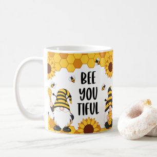 Bee You tiful Gnome Bee Hive Design Coffee Mug Cup
