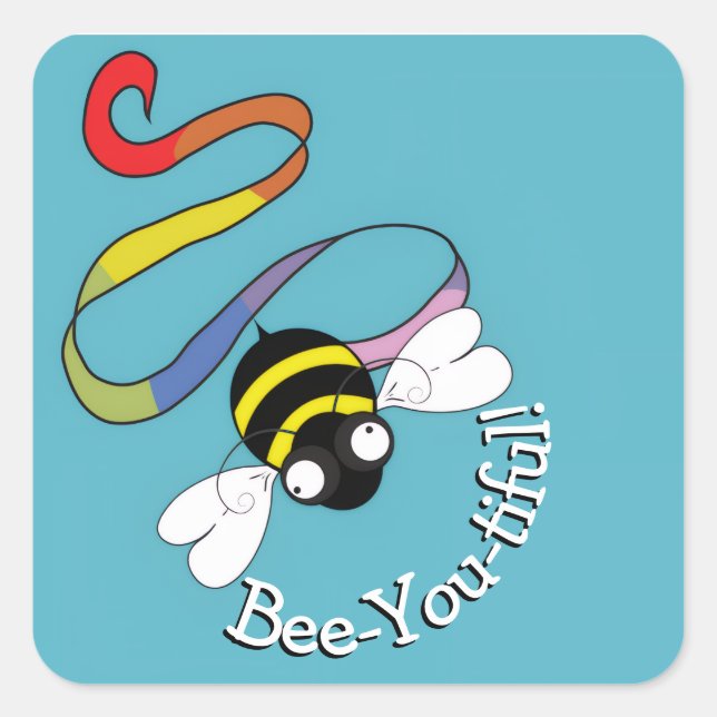 Bee-You-tiful Rainbow Sticker (Devant)