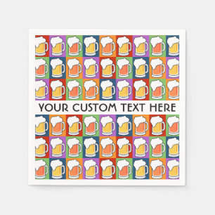 BEER Bar Pop Art serviettes en papier personnalisé