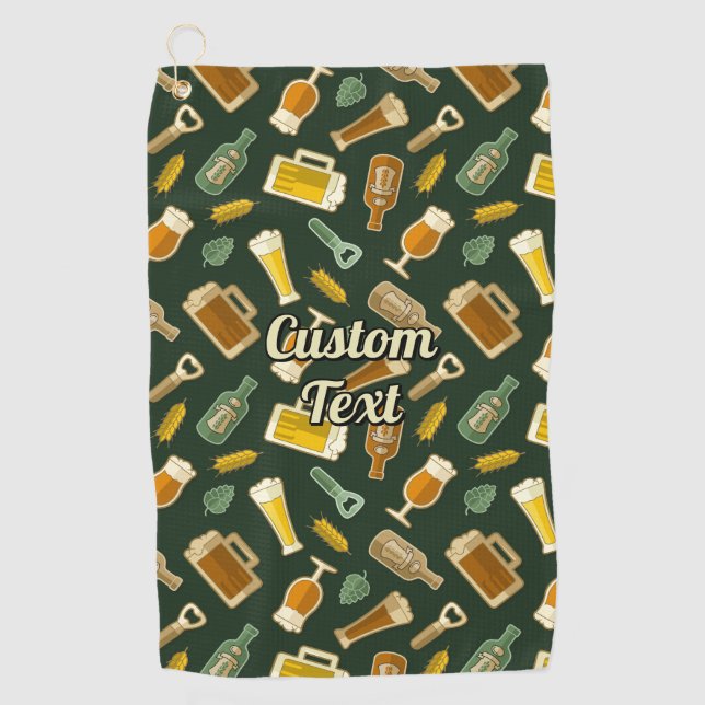 Beer Icons Motif Golf Serviette (Devant)