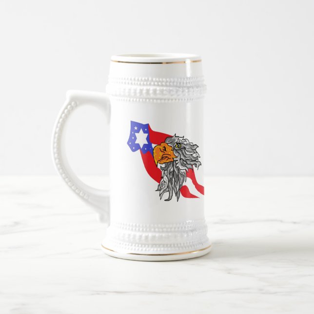 Beer Mugs : Bald Eagle avec le drapeau américain (Gauche)