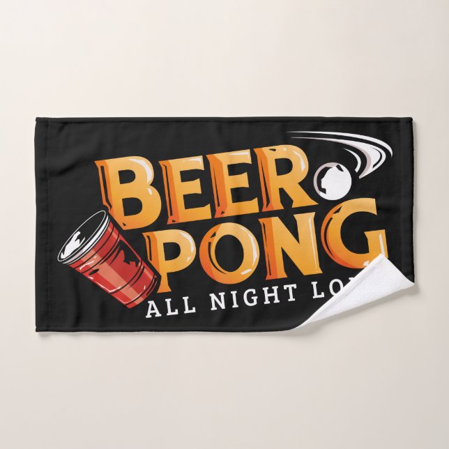 Beer Pong Toute La Nuit (Serviette à main)