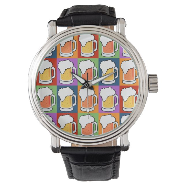 BEER Pop Art montres personnalisées (devant)