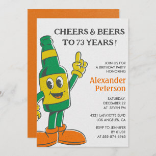 Beer Rustic Funny Men 73e anniversaire invitation