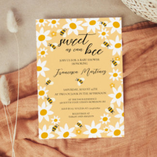 Bees and Daisies Baby Shower Invitation