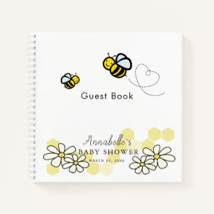 Bees & Daisies Livre d'or Baby shower jaune