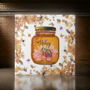 Bees Honey Jar Personnaliser   Carreaux en céramiq