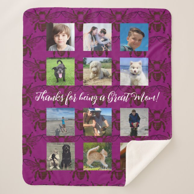 Bees Photo Montage Great Mom Couverture cadeau (Devant)
