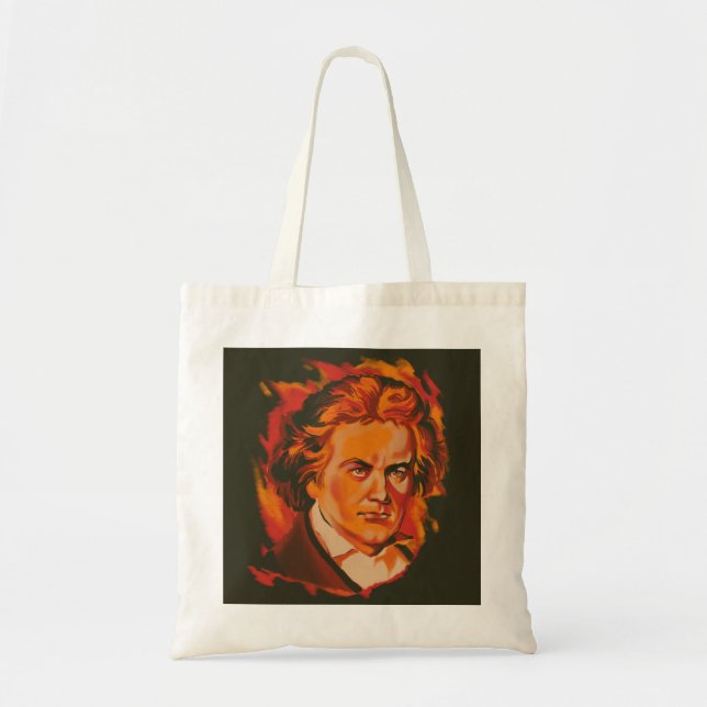 Beethoven Fire Palette Portrait Quote Tote Bag (Devant)