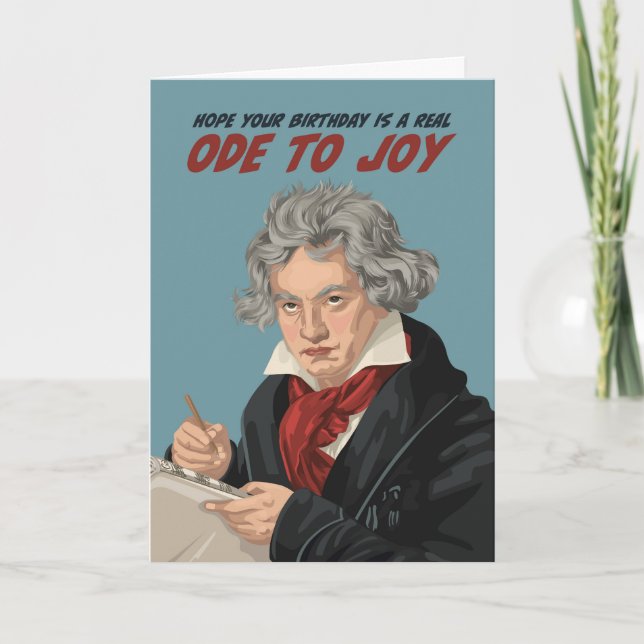 Beethoven Ode à la joie Anniversaire Carte de voeu (Devant)