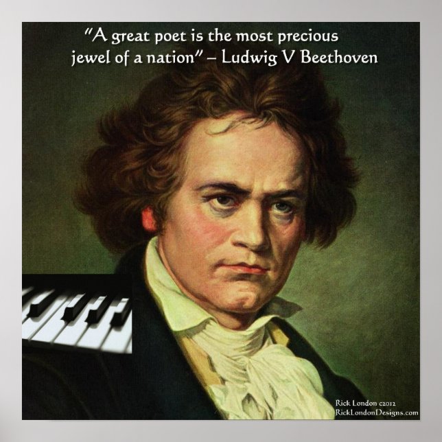 Beethoven & Poet Est Une Affiche De Citation De Bi (Devant)