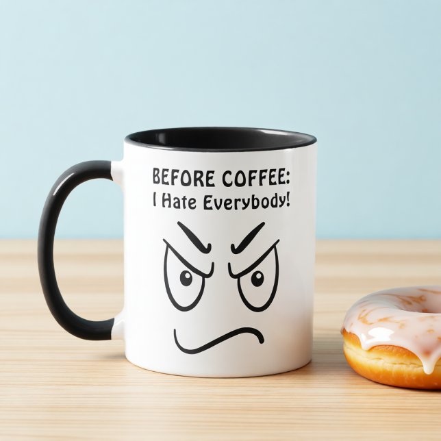 Before Coffee vs. After Coffee Introvert Fuel Mug (Créateur téléchargé)