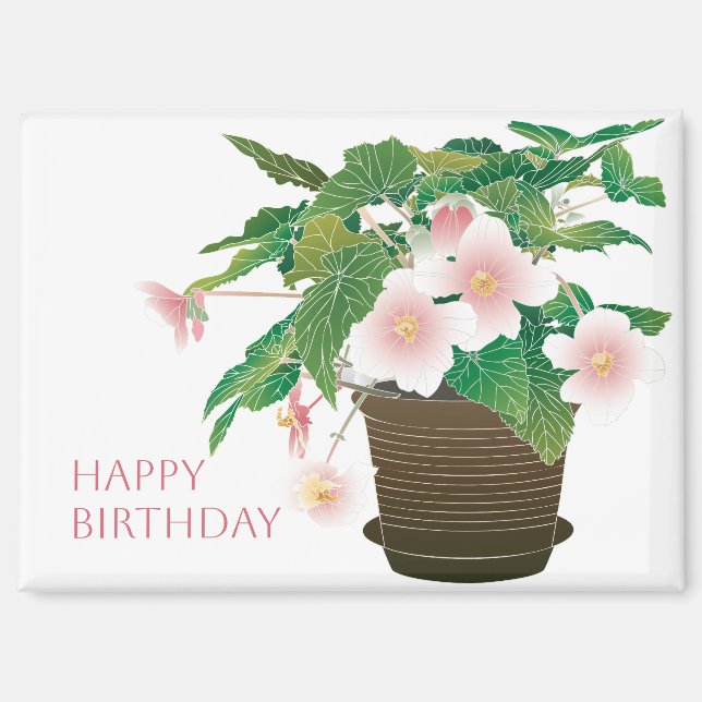 Begonia Birthday Magnet (Recto)