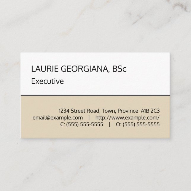 Beige, Blanc, Simple Carte de visite professionnel (Devant)