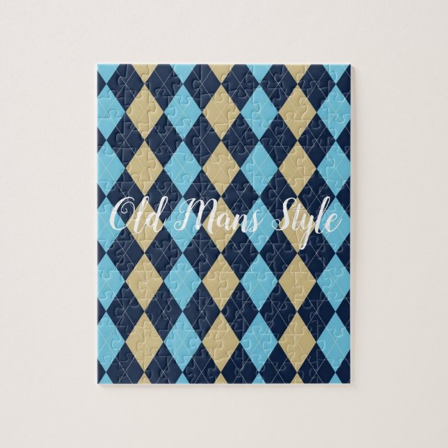 Beige bleu Plaid Jigsaw Puzzle Daisy (Vertical)