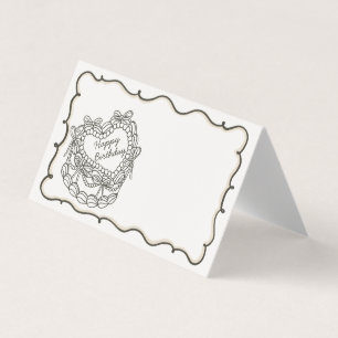 Beige Bow Retro Coquette Gâteau Anniversaire Carte