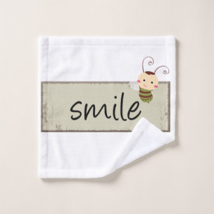 Beige Bumblebee Smile Serviettes de toilette