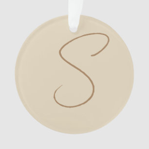 Beige Classic manuscrit Monogramme initial