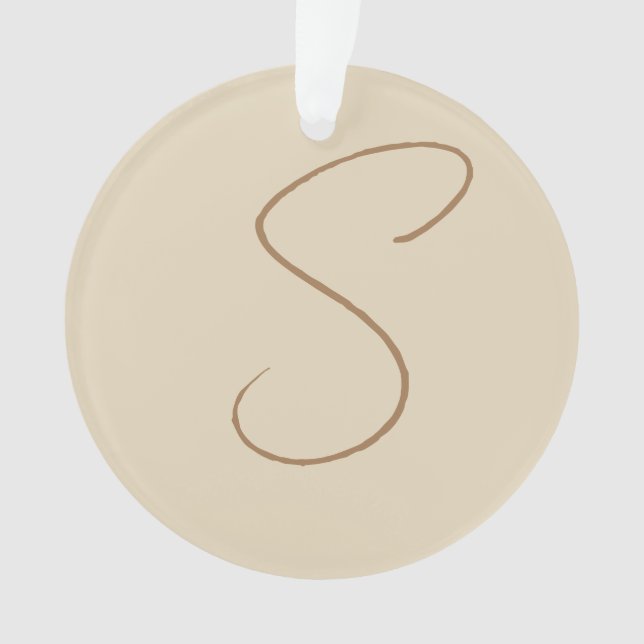 Beige Classic manuscrit Monogramme initial (devant)