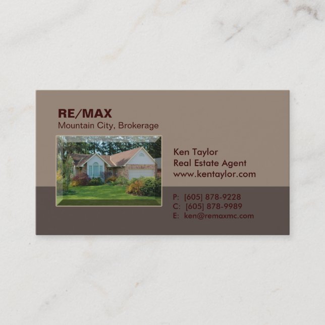 Beige de carte de visite de maison de pavillon (Devant)